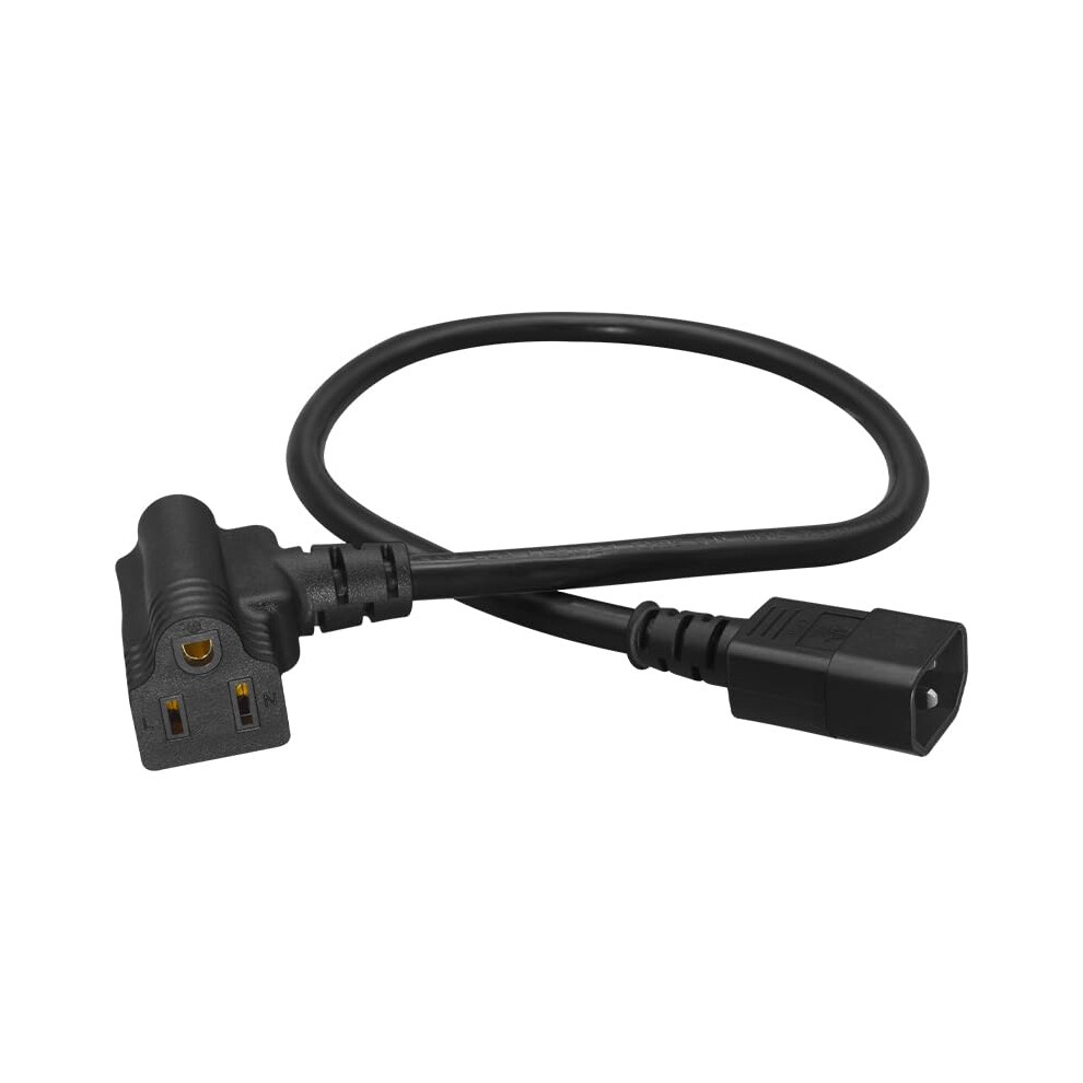 0.64M Iec C14 To C5+Nema 515R Piggyback Power Cord, Dual Output Design For SpaceâSaving Setup 9164114041890