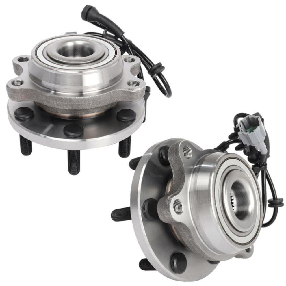 2Pcs Front Wheel Hub Bearing Assembly 4Wd 6 Lug With Abs Sensor For Nissan Frontier Pathfinder Xterra 0517 Directfit Replacement 9164114042040