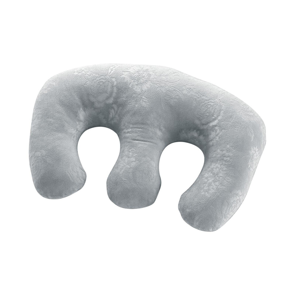 Detachable Breast Pillow with Soft Velvet Cover, Ergonomic Chest Support for Home and Salon Use, Grey