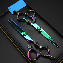 Professional 6 Inch Hair Cutting Scissors Set, Japanese 440C Steel Barber Shears with Bag