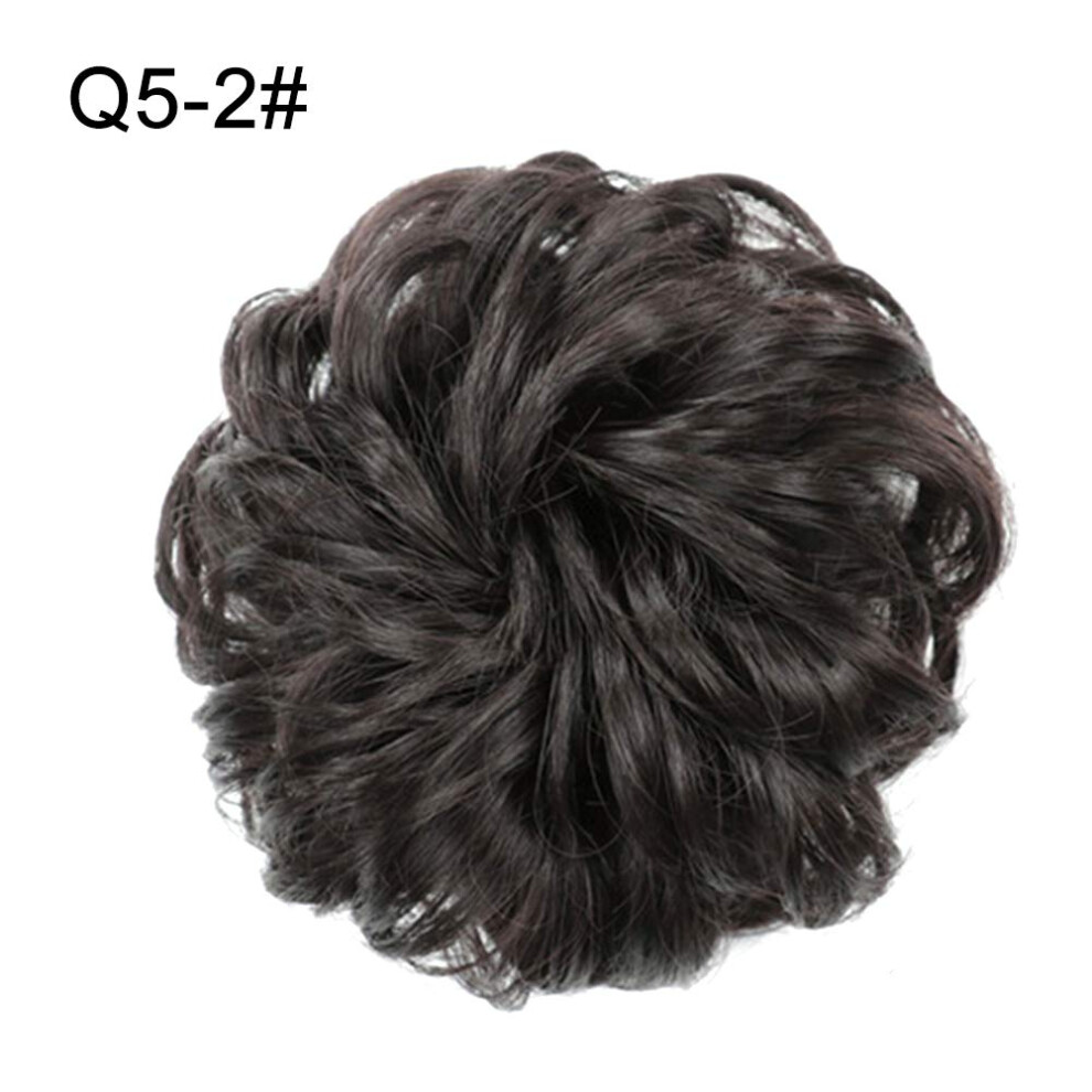 Unisex Wavy Curly Wig Hair Bun Ponytail Extension Messy Chignon Hairpiece For Women Heat Resistant