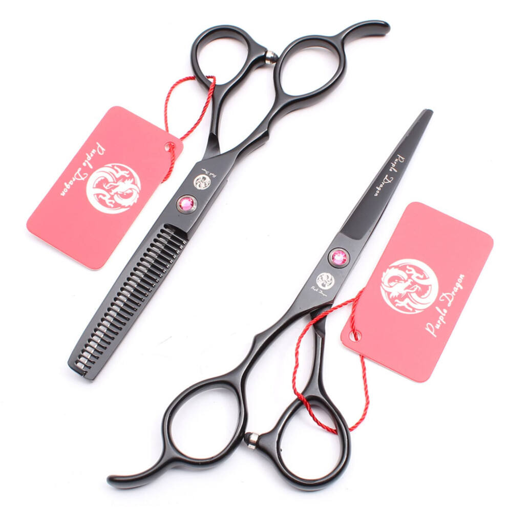 Left Hand Hairdressing Scissors Set 6.0 Inch with Thinning Shears, Ergonomic Razor Edge Blades for Salon and Home
