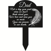Memorial for Dad in the Cemetery - Acrylic Plate with Feather