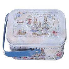 Easter Christmas Empty Tins Candy Cookie Gift Storage Container Holiday Decorative Box Food Biscuit Tin with Lid