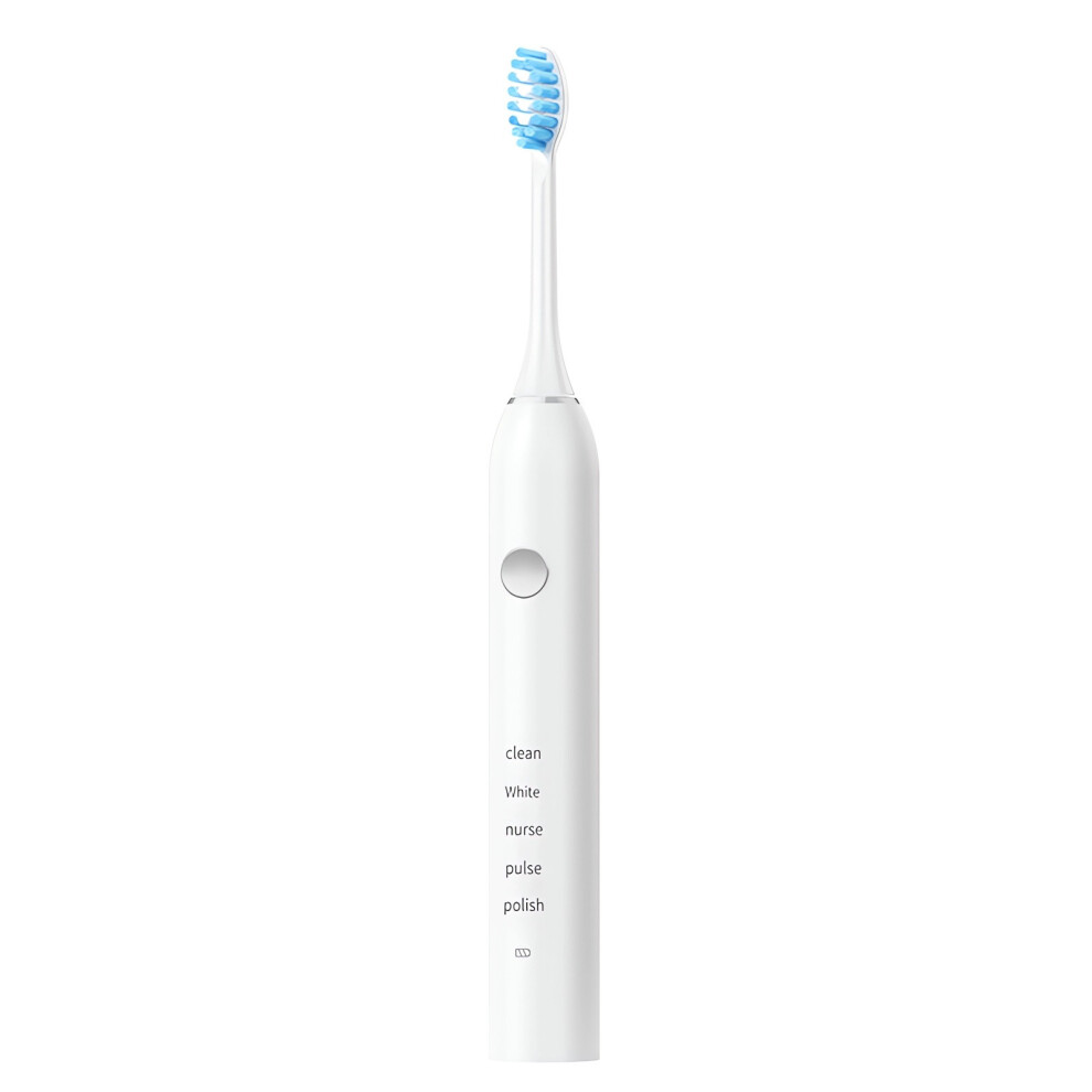 White Battery Powered Toothbrush, Household Toothbrush Soft Bristle Toothbrush Rechargeable Adult Toothbrush, Travel Toothbrush