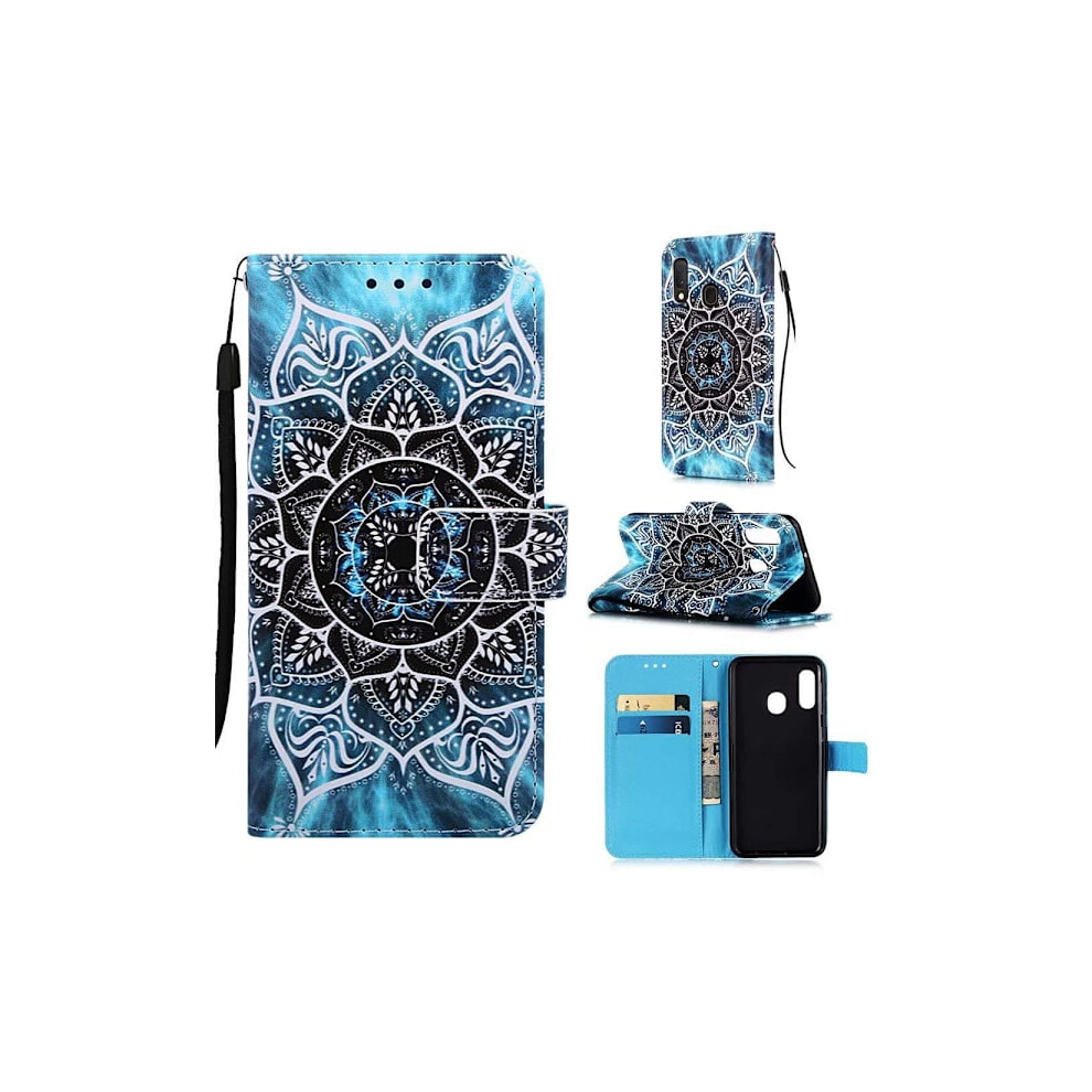 Wallet Case Compatible With Samsung Galaxy A40 Â Mandala Blue 9482828533303