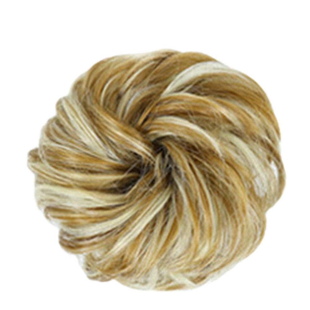 Hair Bun Extension with Messy Curly Chignon for Women, Easy Elastic Attachment, Q5 28H613#