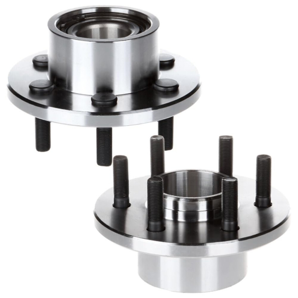 2Pcs Front Wheel Hub Bearing Assembly 6 Lug Without Abs 2Wd Rwd Polished Steel Noise Reduction 9164114042767