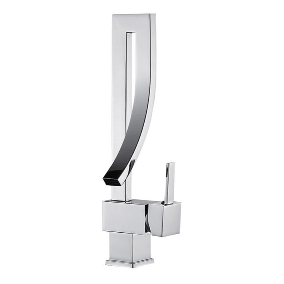 Bathroom Basin Faucet With Waterfall Spout Brass Hot And Cold Mixer Tap For Sink Gold 9174973336792
