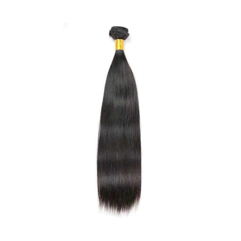 Virgin Human Hair Bundles Body Wave Extensions 14 Inch Natural Black Tangle Dye Ready