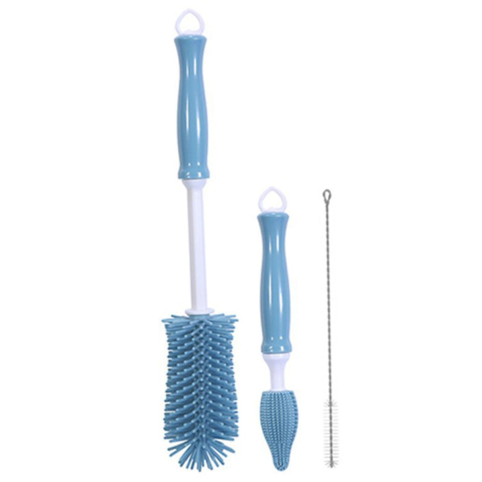 Silicone Bottle Brush Set with 360 Rotation Soft Bristles for Baby Bottles and Straws Cleaning