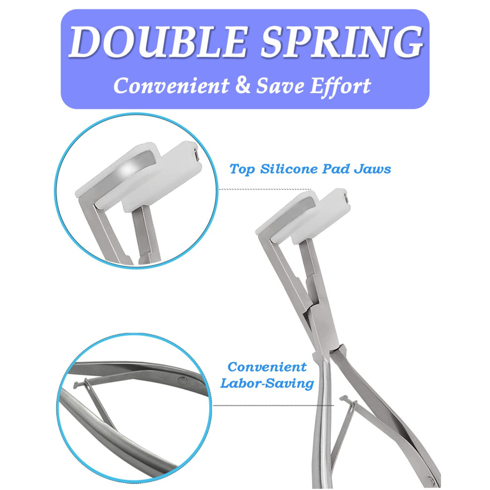 Unisex Professional Tape In Hair Extension Pliers With Upgraded Silicone Pad Jaws And Ergonomic Grip