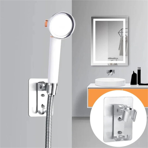 Aluminum Wall Mounted Adjustable Shower Head Holder Bracket for Universal Bathroom Use 2