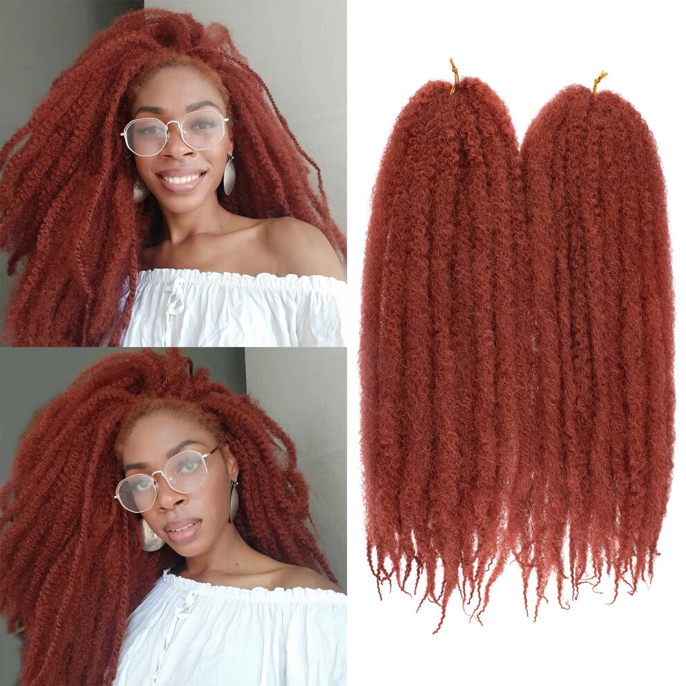 Hair Crochet Braids 18 Inch Afro Kinky Twist Extensions for Faux Locs, 2 Pack 350#