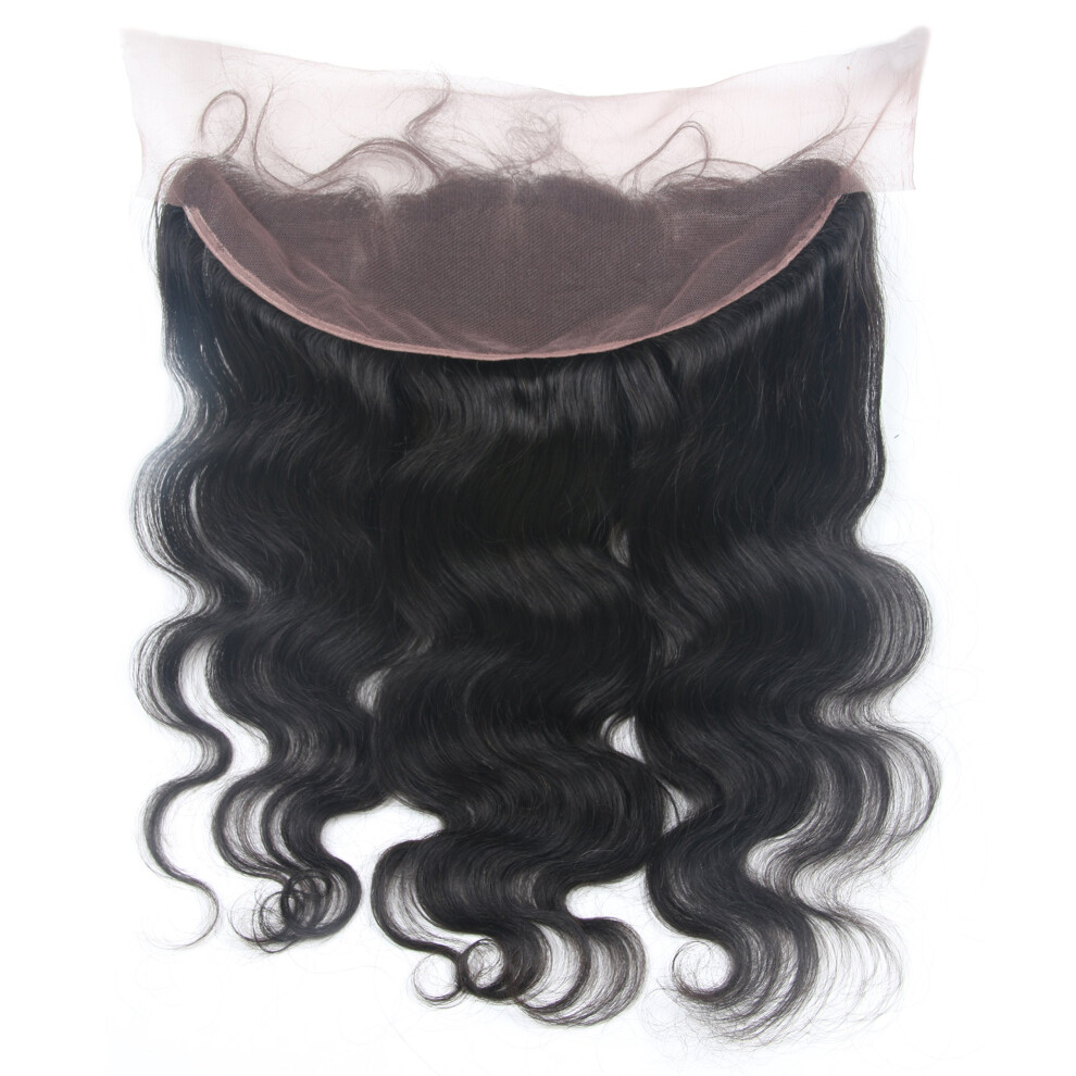 Unisex 13X4 Brazilian Body Wave Lace Frontal Closure 7A Virgin Human Hair Pre Plucked With Baby Hair 10Inch
