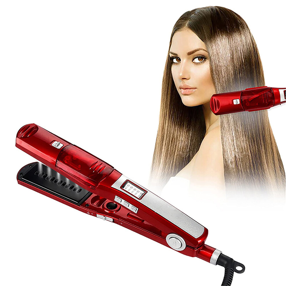 Wide Plate Ceramic Tourmaline Ionic Hair Straightener for Thick Afro Hair with 5 Temp Settings