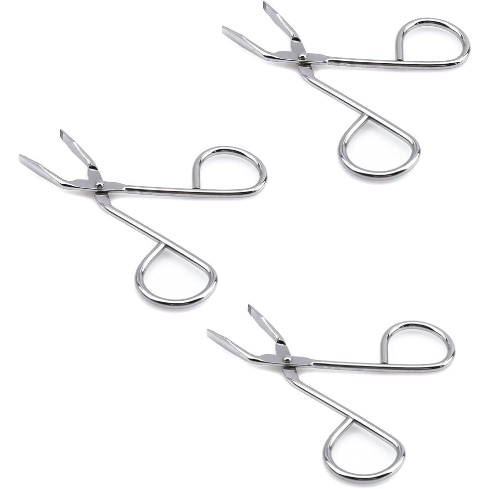 3pcs Stainless Steel Eyebrow Tweezers and Scissors Set with Precise Slant Tip for Professional Grooming