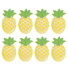 Papieren ananasdecoraties voor een zomerfeest, lichtgewicht en draagbare papieren bordjes met een elegant ontwerp (8 stuks)