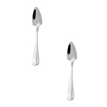 304 Stainless Steel Fruit Puree Spoon Baby Food Tableware With Serrated Baby Puree Spoon *2PCS