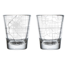 Set of 2 Shot Glasses 1.75oz Gift City Map Denver, CO Colorado