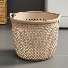 Antqov Flexible Laundry Basket, Plastic Hamper with Handle, Compatible with Bathroom, Laundry Room, Dorm & Travel
