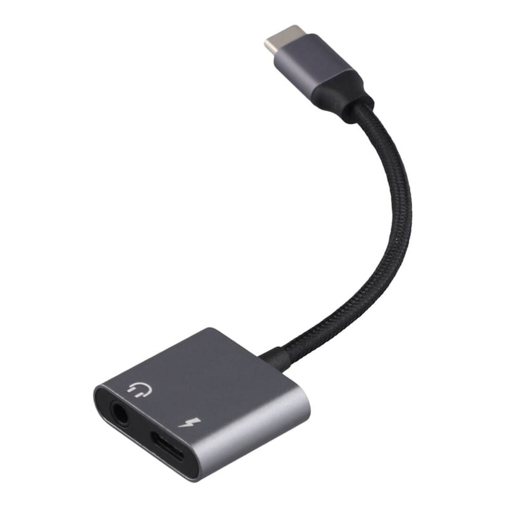2-In-1 Usb C To 3.5Mm/Type C Aux Audio Adapter Pd60w Fast Charging Audio Aux Headphone Converter 9482828538186