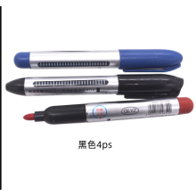 4 Pack Black Dry Erase Markers For Whiteboards, Glass & Smooth Surfaces, Bullet Tip, Odorless, Non Toxic, Wipeable & Reusable For Office, School & Hom