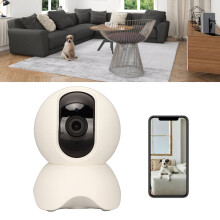 Caméra de sécurité pour animaux sans fil HD à 360 avec contrôle via application, stockage de 8 à 128 Go