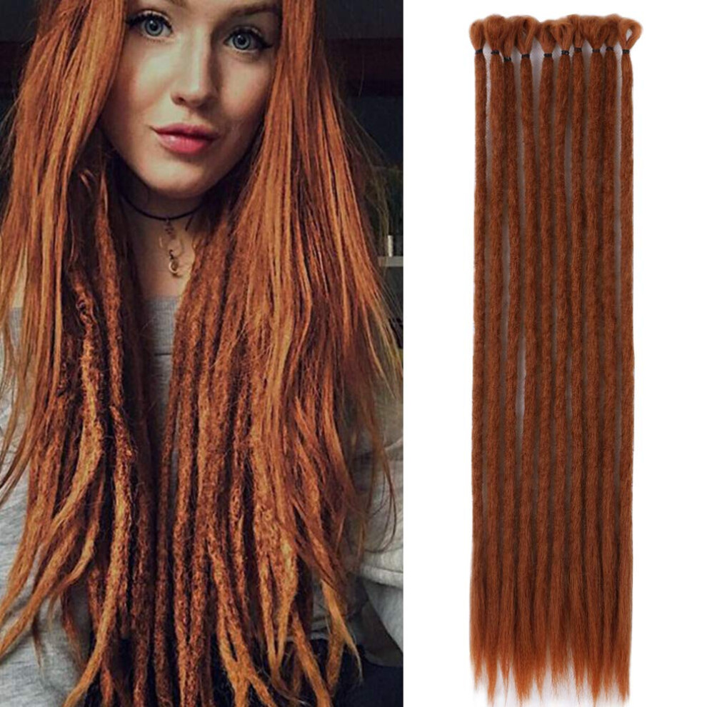 Unisex Synthetic Dreadlock Extensions 20 Inch Handmade Crochet Dreads 10 Strands Reggae Hippie Braids Hair