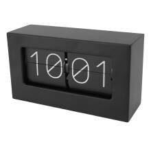 Retro Flip Clock with Clear Large Numbers, Battery Powered Desk and Shelf Timepiece for Home