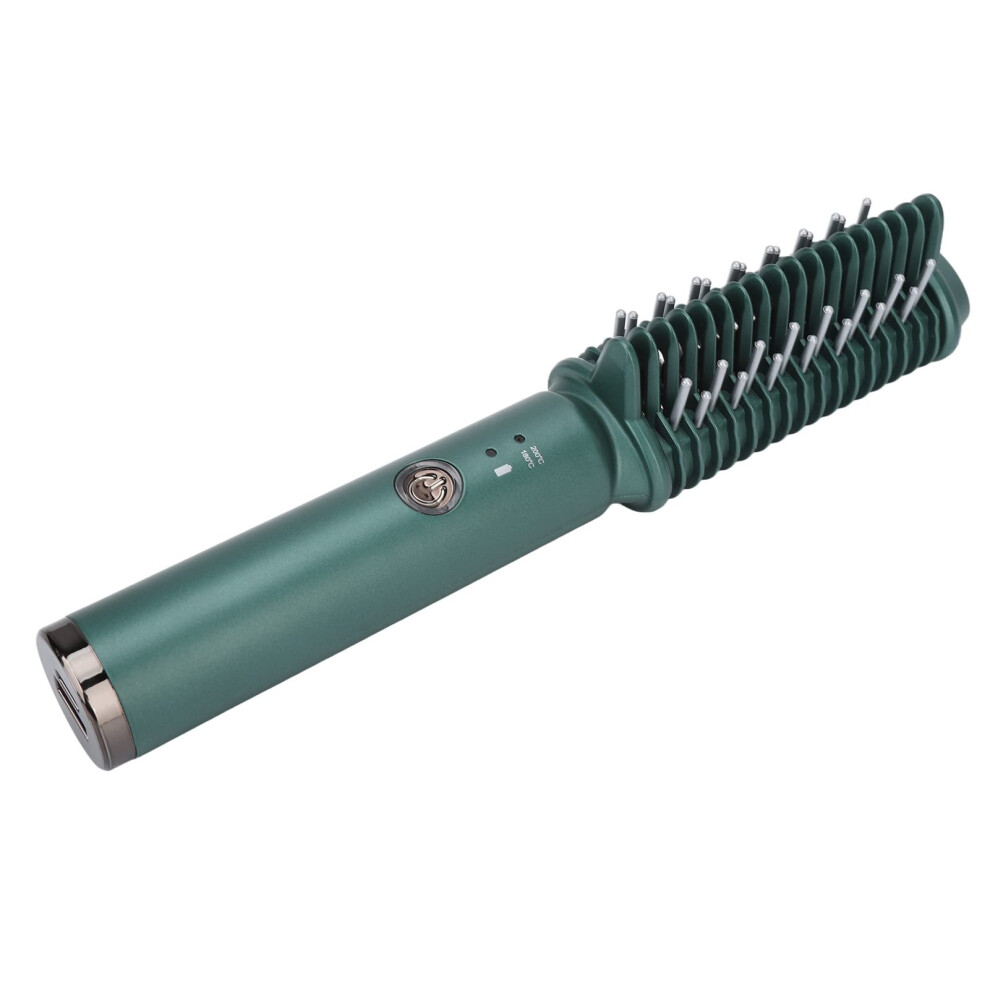 Hair Straightening Brush Cordless 2600mAh USB Rechargeable 2 in 1 Styling Tool for Travel