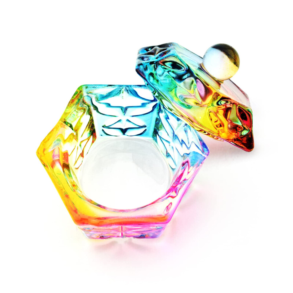 7ml Crystal Acrylic Powder Container with Leakproof Lid, Transparent Nail Art Liquid Jar