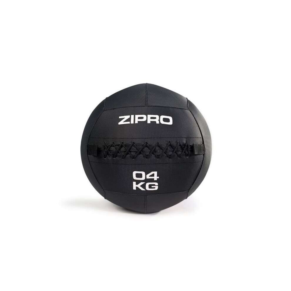 Medizinball - ZIPRO - Medizinische Ball - 4 kg - Schwarz - PVC - 35 cm