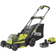 RYOBI - 18V borstelloze duwmaaier - maai-Ø 40 cm - opvang en mulchen - 5,0 Ah accu & 2,0 A lader - RY18LMX40C-150