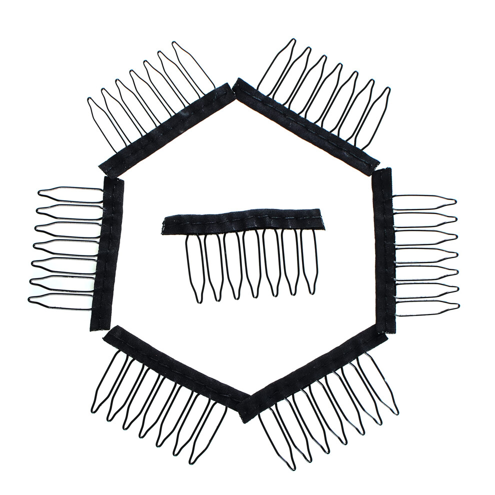 Unisex 100Pcs Metal Wig Combs And Clips 7 Teeth Secure Hold Easy Sew For Making Wig Caps And Hair Extensions