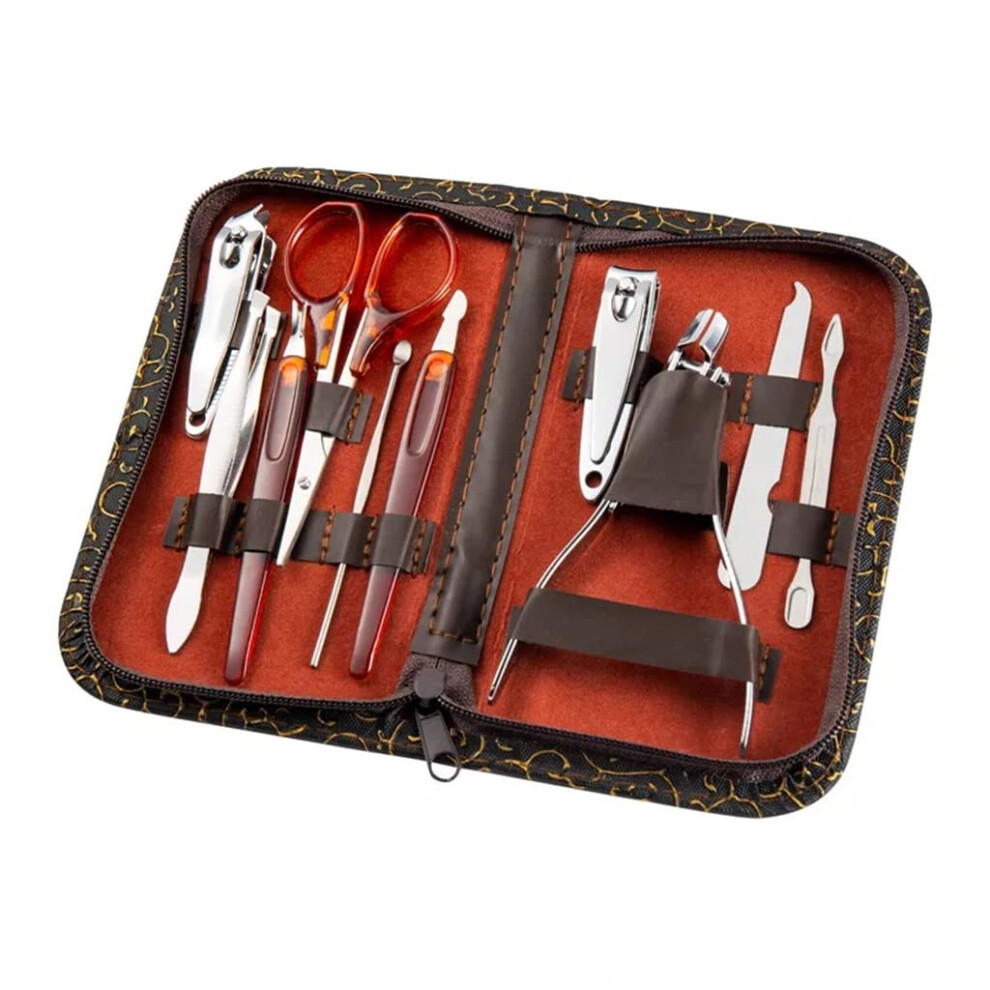 Manicure and Pedicure Set 10 Piece Nail Care Kit AllinOne Grooming Tools with Travel Case