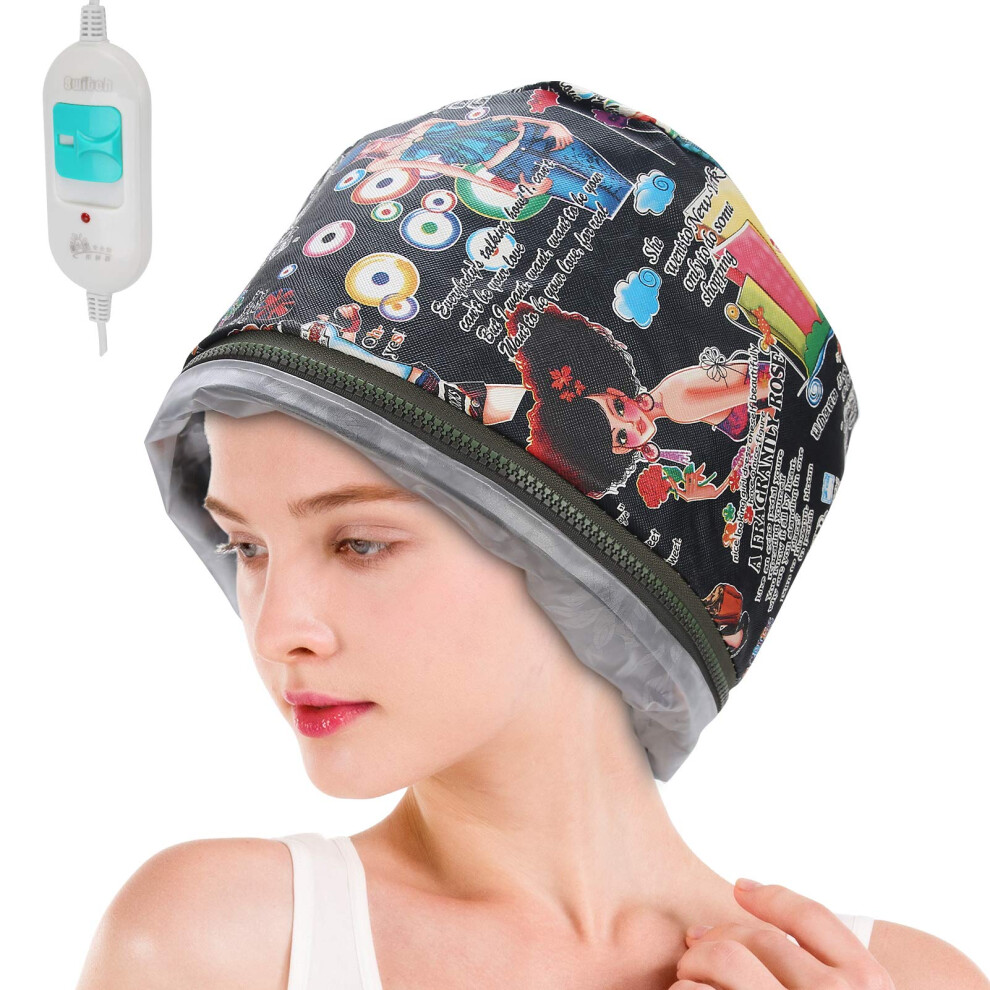 Electric Heated Hair Cap with ThreeGear Heat Control for Deep Conditioning and Home Hair Spa (US)