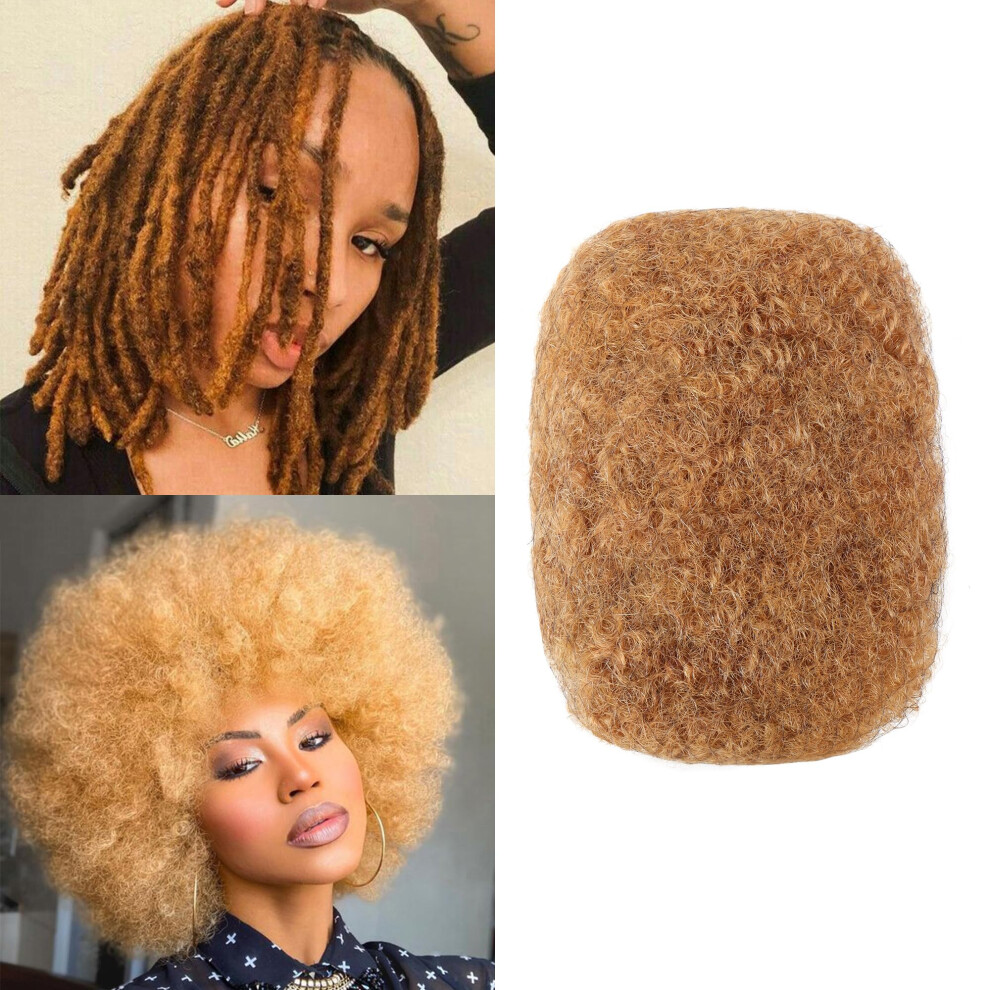 Unisex Afro Kinky Bulk Human Hair For Dreadlock Extensions 100% Natural Texture, 10Inch #27