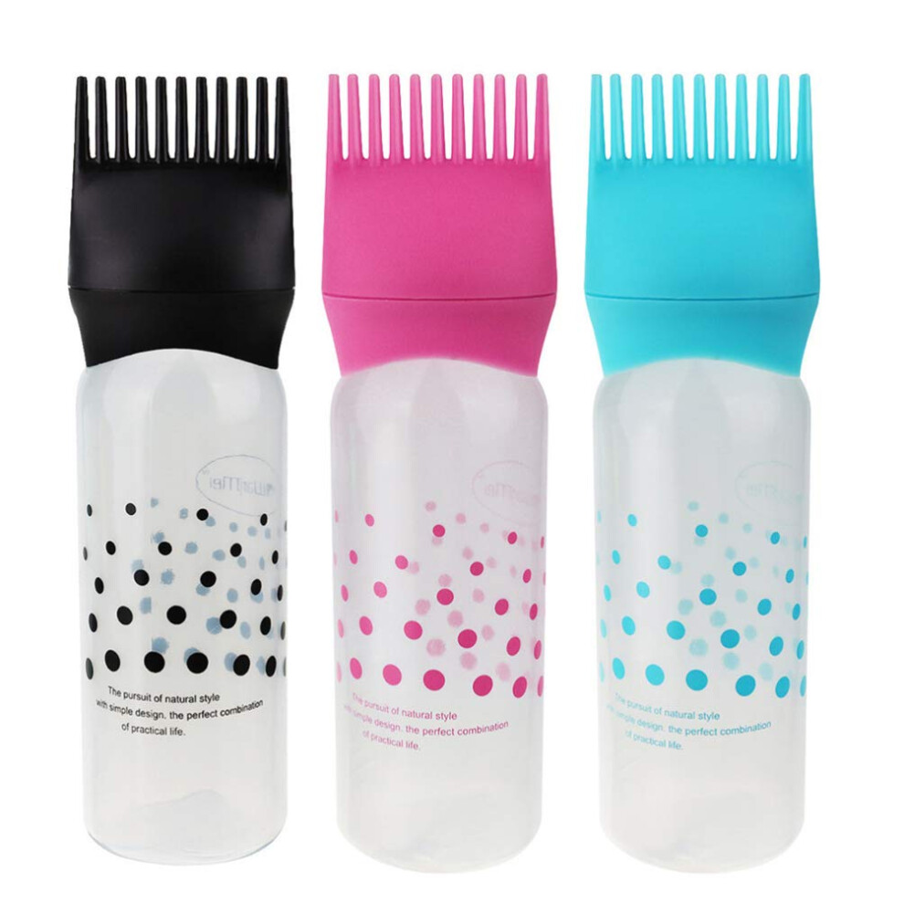 3Pcs Root Comb Applicator Bottles Hair Color Oiling Bottles Squeeze Hair Bottles With Graduated Scale