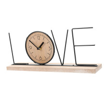 Silent Retro Desk Clock with English Letter Design, NonTicking Vintage Tabletop Ornament for Home or Office Decor