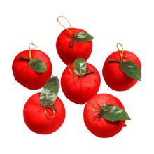 Harliver 6pcs Mini Red compatible with Apple Ornaments, 1.5in Christmas Tree Baubles, Small compatible with Apple Pendants for Xmas Party Home Decor