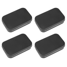 4X 95X60X21mm Black Tin Box Black Metal Box with Matte Candy Box Small Box