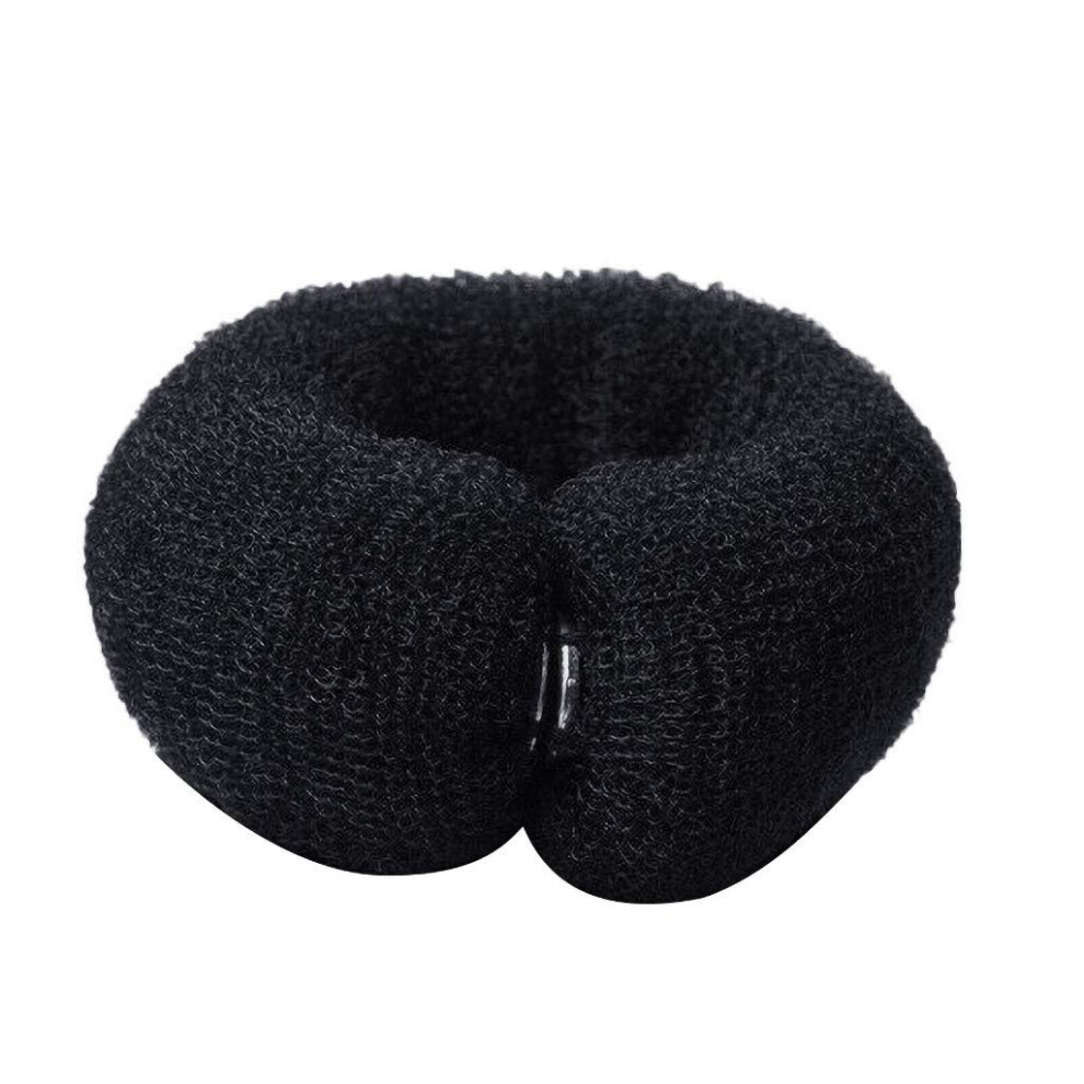 Hair Bun Maker with Snap Lock, Foam Donut Hair Bun Shaper for Women, DIY Tool for Fast Bun Styling Black