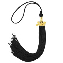 2025 Graduation Cap Tassel with Gold Year Charm, Black Tassel for Graduate Ceremony Hat Accessories
