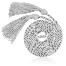 Gray Graduation Honor Cord 2025 Silk Rope Belt with Tassel 66 Inches for Ceremony Party