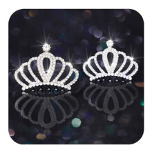 Girls Tiara Hair Comb with Silver Rhinestones and Elegant Heart Design for Birthday or Wedding