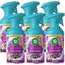 6 x 250ml Air Wick Pure Air Freshner Spray - Cosy Cottage (Frosted Roses & Mistletoe)
