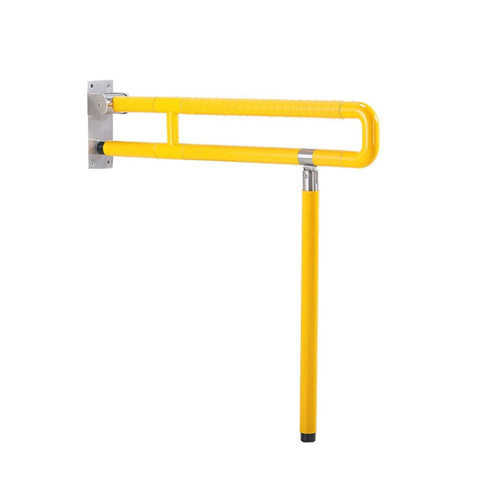 Bathroom Grab Bar Floor Mounted Safety Rail Folding Toilet Handrail Non Slip for Elderly Disabled