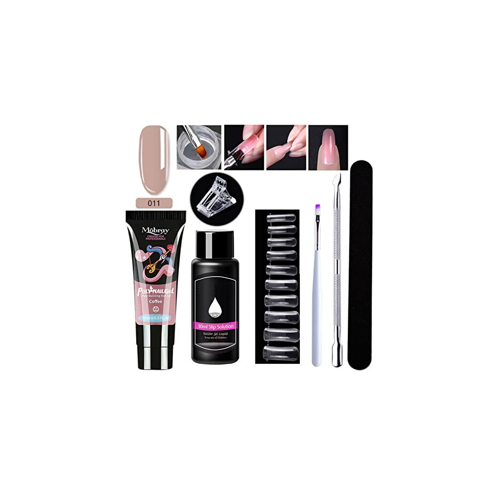 Light Builder Gel Nail Kit Rose Nude 15Ml Nail Extension Gel With Forms And Brush Uv Led Cure