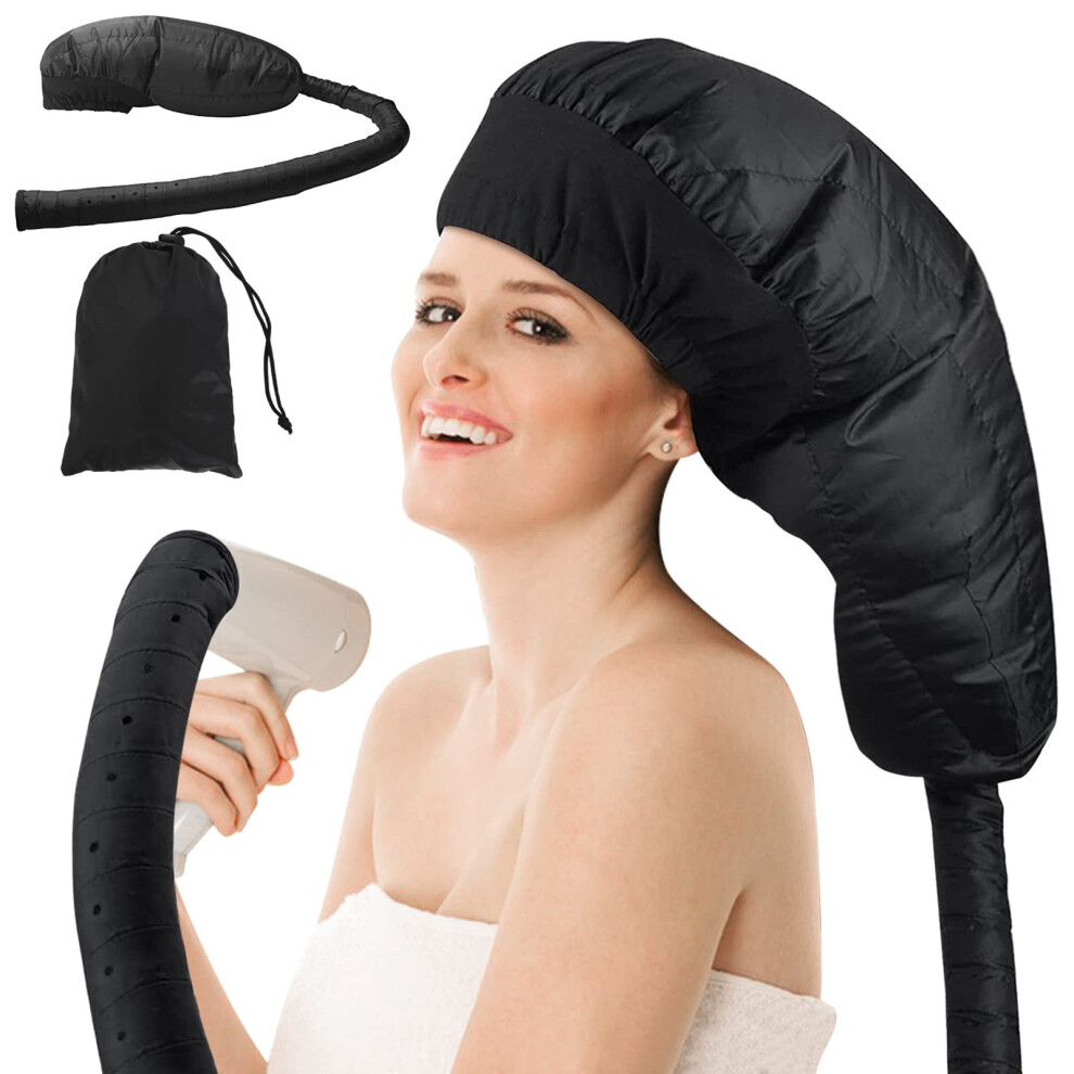 Hair Dryer Bonnet Extra Large Soft Hood Cap with Fast Drying for Travel and Hands Styling